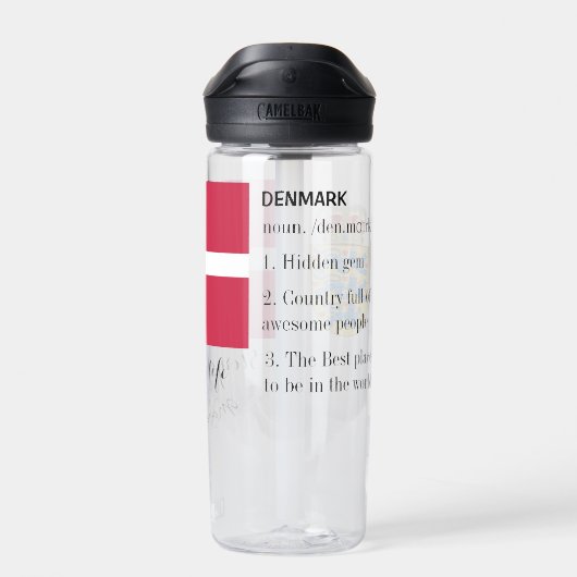 DENEMARKEN - monogrammed, Fun Text, Deense vlag Waterfles (Achterkant)