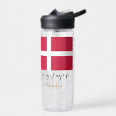 DENEMARKEN - monogrammed, Fun Text, Deense vlag Waterfles (Links)
