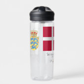 DENEMARKEN - monogrammed, Fun Text, Deense vlag Waterfles (Voorkant)