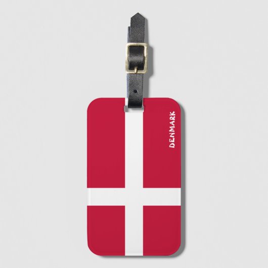 Denemarken Nationaal Vlaggepatriottisch Bagagelabel (Voorkant (verticaal))