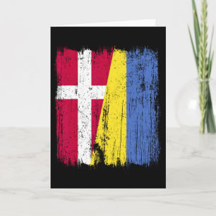 Denemarken Oekraine Halve Vlag Deense Oekraïense E Kaart