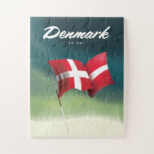 Denemarken "Om te skiën" Reisposter Legpuzzel