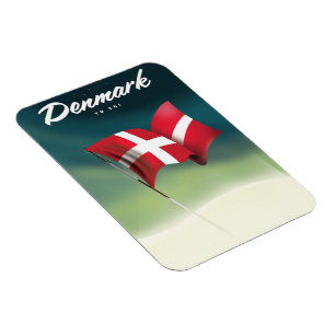 Denemarken "Om te skiën" Reisposter Magneet