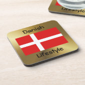 Denemarken Onderzetter vlag + tekst (Linkerzijde)