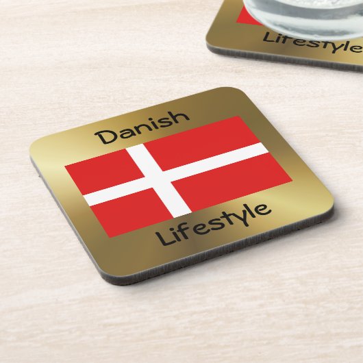 Denemarken Onderzetter vlag + tekst (Linkerzijde)