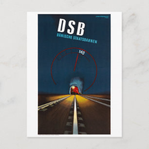 Denemarken Oude Reisposter Gerenoveerd Briefkaart