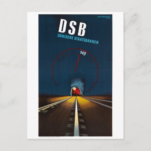 Denemarken Oude Reisposter Gerenoveerd Briefkaart (Voorkant)