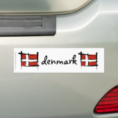 Denemarken-penseelvlag Bumpersticker (Op auto)