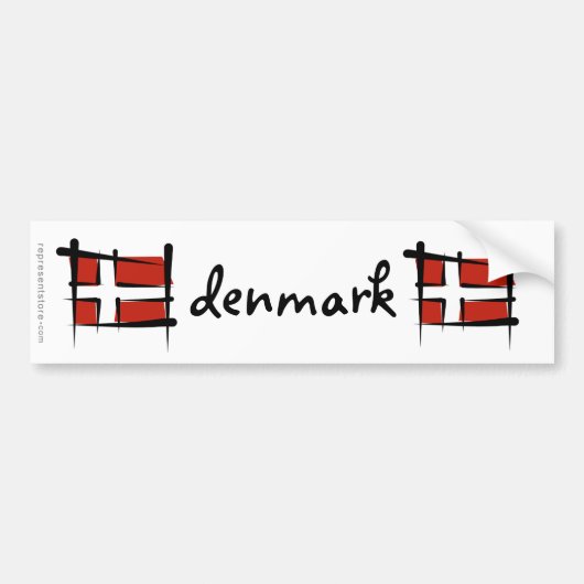 Denemarken-penseelvlag Bumpersticker (Voorkant)