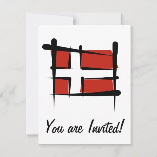 Denemarken-penseelvlag Kaart (Voorkant)