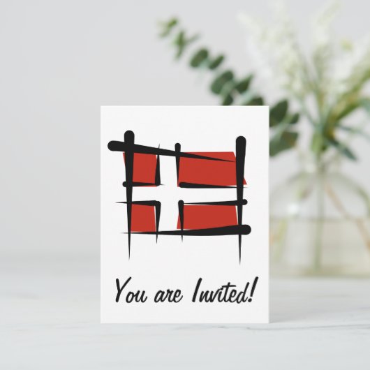 Denemarken-penseelvlag Kaart (Staand voorkant)