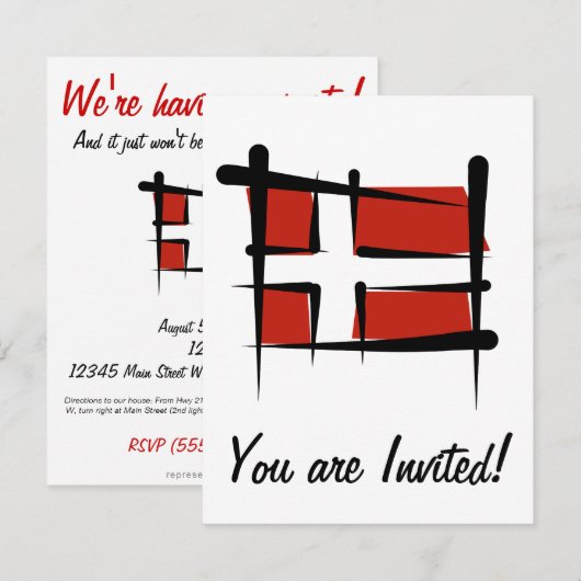 Denemarken-penseelvlag Kaart (Voorkant / Achterkant)