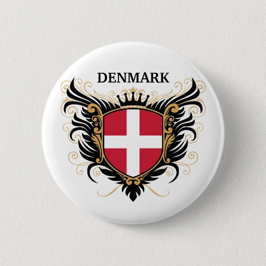 Denemarken [personaliseren] ronde button 5,7 cm (Voorkant)