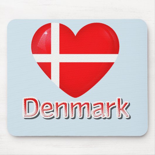 Denemarken Pop Art Heart Flag Muismat (Voorkant)