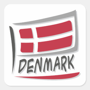 Denemarken Pride X Vlag Vierkante Sticker