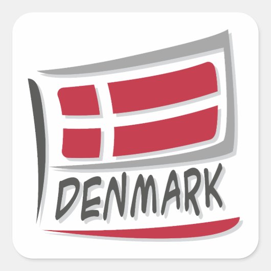 Denemarken Pride X Vlag Vierkante Sticker (Voorkant)