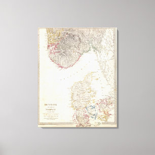 Denemarken, punt Noorwegen Canvas Afdruk