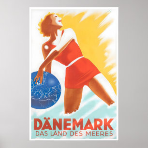 Denemarken Reisposter Deense Kunst Land Van Meren Poster