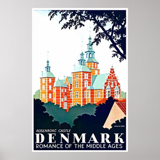 Denemarken Reisposter Deense Kunst Prin Poster (Voorkant)