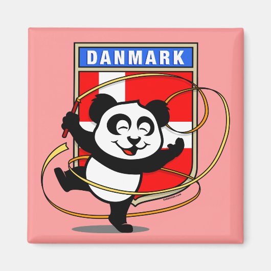 Denemarken Rhythmic Gymnastics Panda Magneet (Voorkant)