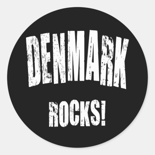 Denemarken Rocks! Ronde Sticker (Voorkant)