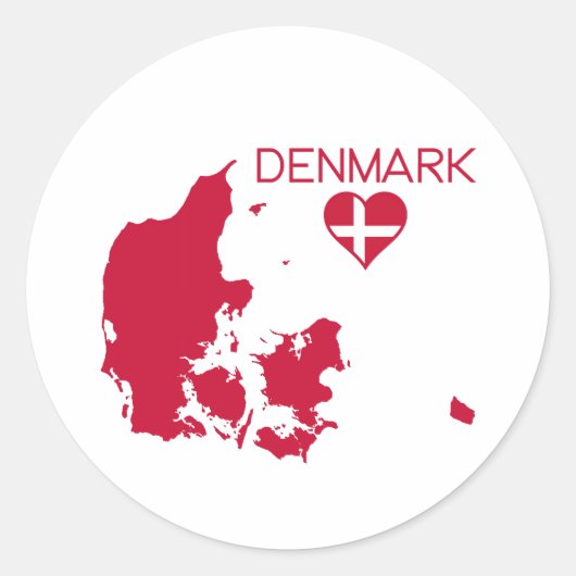 Denemarken Ronde Sticker (Voorkant)