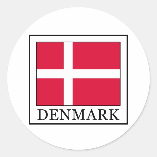 Denemarken Ronde Sticker (Voorkant)