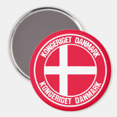 Denemarken Round Emblem Magneet (Voorkant / Achterkant)