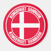 Denemarken Round Emblem Magneet (Voorkant)