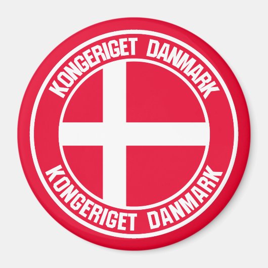 Denemarken Round Emblem Magneet (Voorkant)