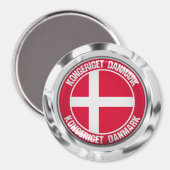 Denemarken Round Emblem Magneet (Voorkant / Achterkant)