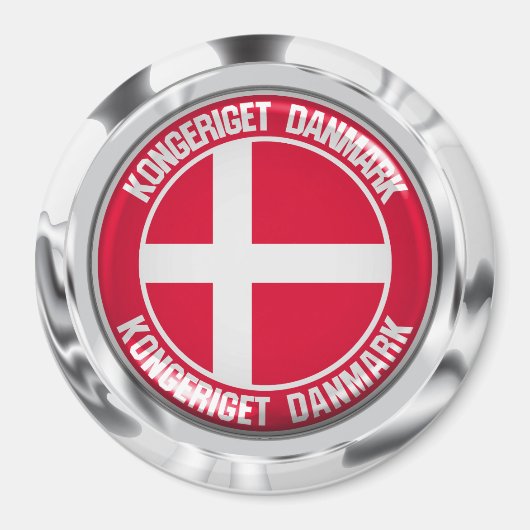 Denemarken Round Emblem Magneet (Voorkant)