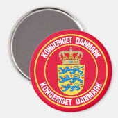 Denemarken Round Emblem Magneet (Voorkant / Achterkant)