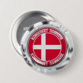 Denemarken Round Emblem Ronde Button 7,6 Cm (Voorkant /achterkant)