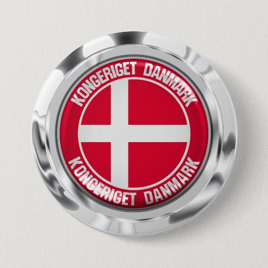 Denemarken Round Emblem Ronde Button 7,6 Cm (Voorkant)