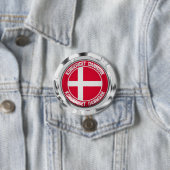 Denemarken Round Emblem Ronde Button 7,6 Cm (In situ)