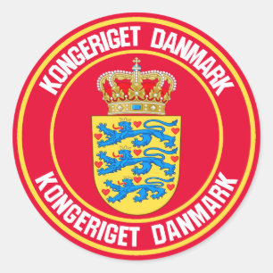 Denemarken Round Emblem Ronde Sticker
