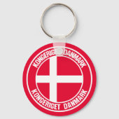 Denemarken Round Emblem Sleutelhanger (Voorkant)