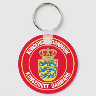 Denemarken Round Emblem Sleutelhanger