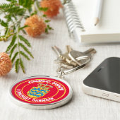 Denemarken Round Emblem Sleutelhanger (Zijkant)