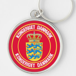 Denemarken Round Emblem Sleutelhanger