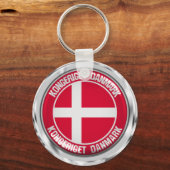 Denemarken Round Emblem Sleutelhanger (Voorkant)