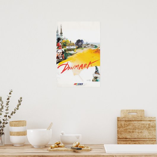 Denemarken Schilderen SAS Reisposter Deense Kunst Poster (Keuken)