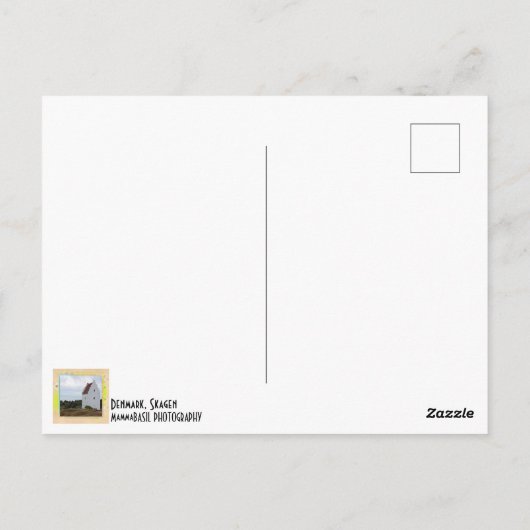 Denemarken, Skagen Zand Bedekte Kerk Ansichtkaart! Briefkaart (Achterkant)