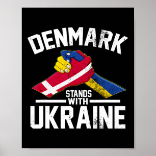 Denemarken Staat Met Oekraïne Oekraïense Deense Vl Poster