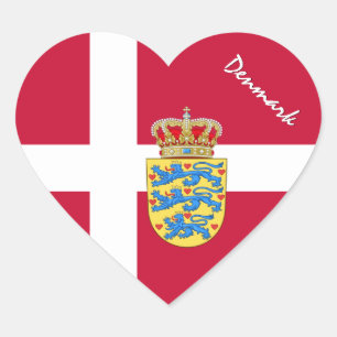 Denemarken Sticker, Hart, Patriottische Deense Vla Hart Sticker