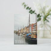 Denemarken, straatboten Nyhavn Briefkaart (Staand voorkant)