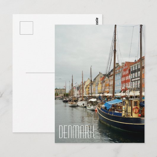 Denemarken, straatboten Nyhavn Briefkaart (Voorkant / Achterkant)
