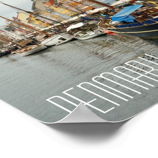 Denemarken, straatboten Nyhavn Poster (Hoek)