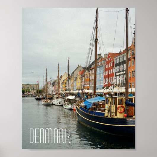 Denemarken, straatboten Nyhavn Poster (Voorkant)